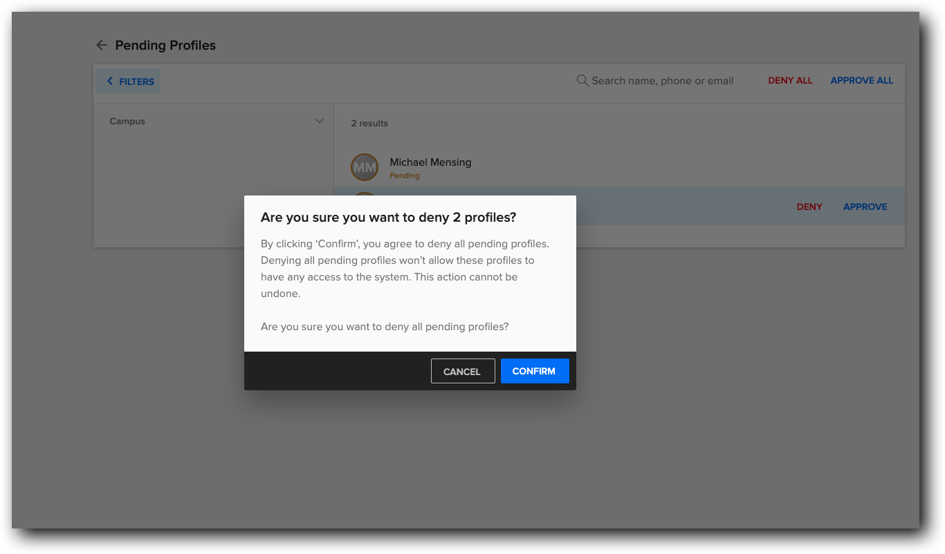 How to Manage Pending Profiles