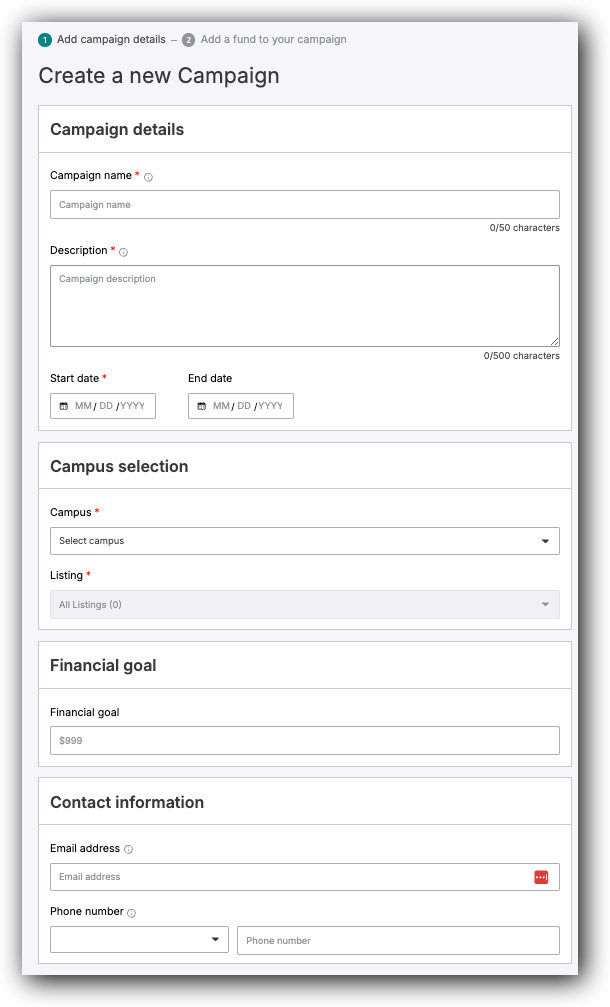 How to Create a Campaign in Giving