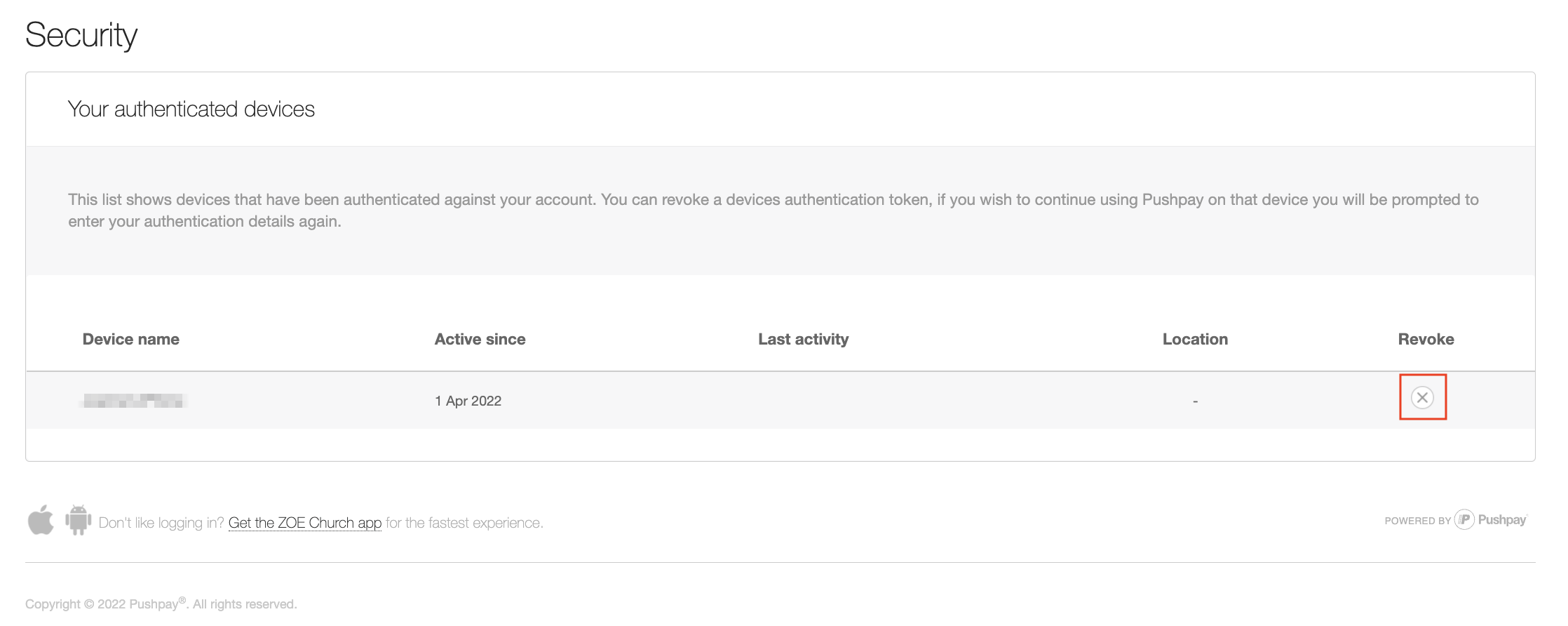 How to View or Remove Devices Connected to Your Pushpay Account